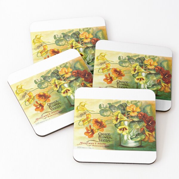 Item preview, Vintage 1908 Choice Flower Seeds Nasturtium Poster designed and sold by MochaMeli.