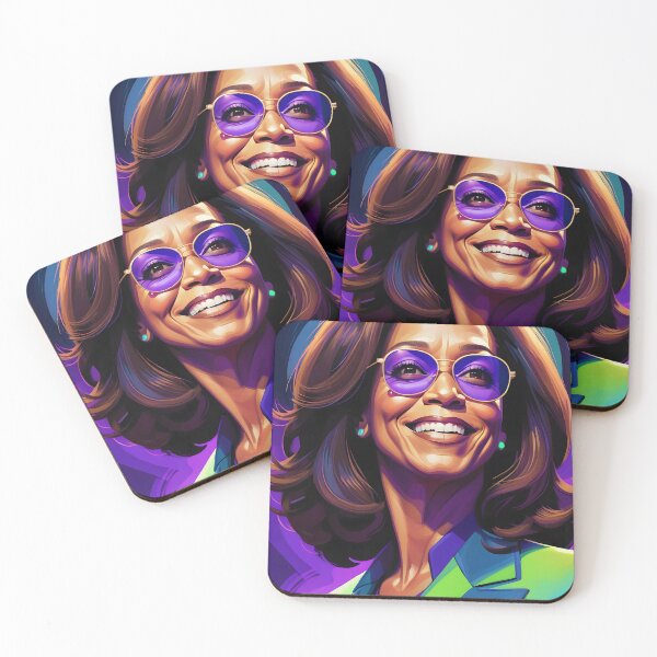 Item preview, Kamala Harris Smiling Neon-Style Design - Vibrant Political Art designed and sold by creativaimages.