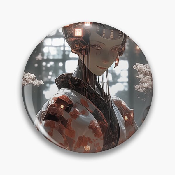 Item preview, A Cyber-Geisha Playing Chess Under the Cherry Blossoms designed and sold by SheldonOfOsaka.