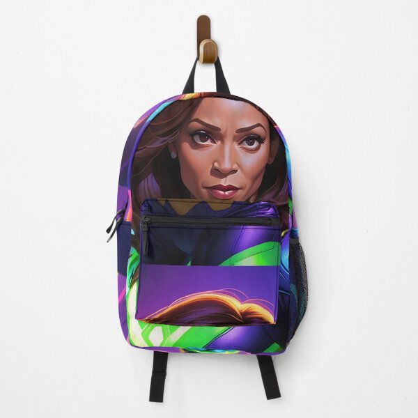 Item preview, Kamala Harris in Superhero Suit Neon-Style Design - Vibrant Political Art designed and sold by creativaimages.