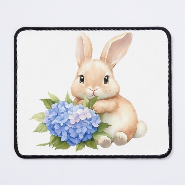 Item preview, Cute rabbit with Hydrangea bouquet, watercolor designed and sold by Jayjaynaenae.