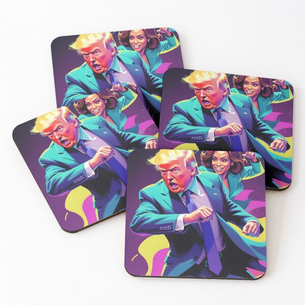 Item preview, Donald Trump and Kamala Harris Neon-Style Design - Vibrant Political Art designed and sold by creativaimages.