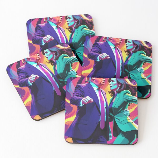 Item preview, Donald Trump and Kamala Harris Neon-Style Design - Vibrant Political Art designed and sold by creativaimages.