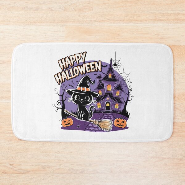 Item preview, Happy Halloween Cat at the Spooky Manoir designed and sold by PING 999 STUDIO.