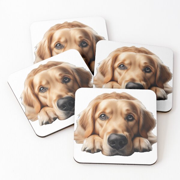 Item preview, Down Stay Golden Retriever designed and sold by PamsAIArt.