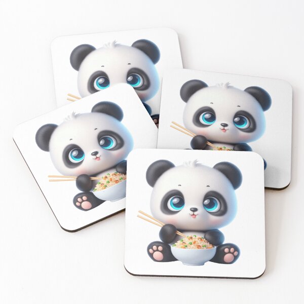 Item preview, Cute Panda Eating Fried Rice 1 designed and sold by PANDALOVEART.