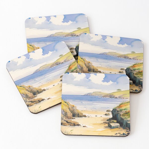 Item preview, Serene Cornish Coastline Watercolor – Perfect for Coastal-Themed Art & Decor designed and sold by LHDdesign.