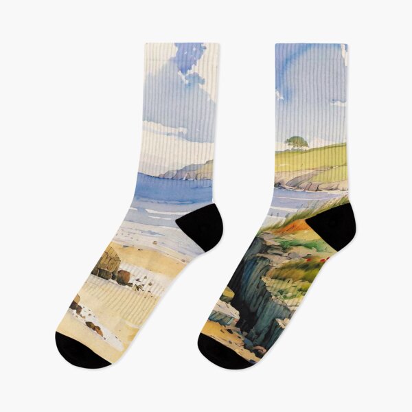 Item preview, Serene Cornish Coastline Watercolor – Perfect for Coastal-Themed Art & Decor designed and sold by LHDdesign.
