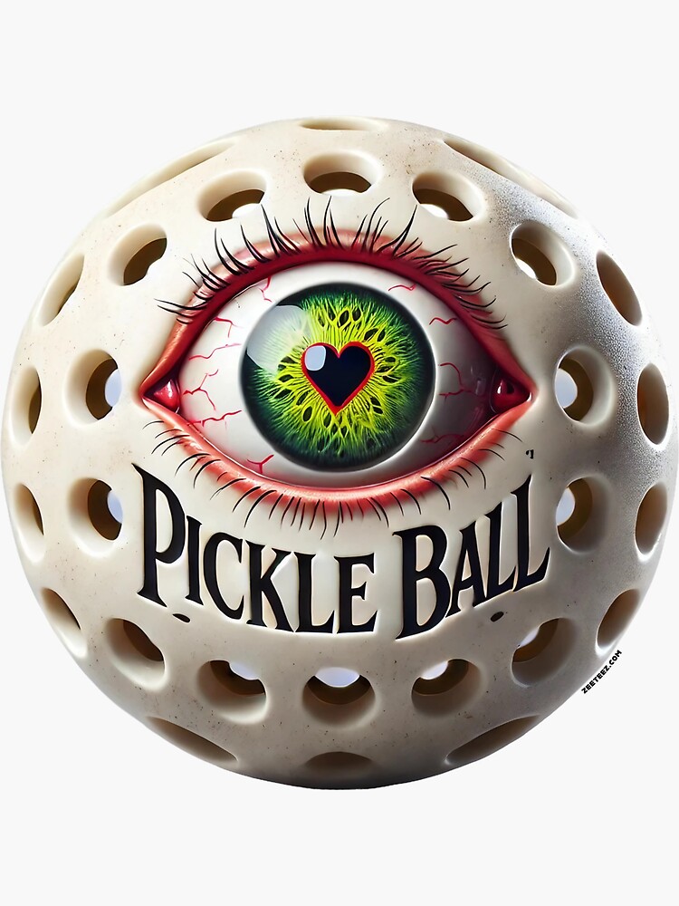 Thumbnail 3 of 3, Sticker, Eye Heart Pickle Ball designed and sold by zeeteezofficial.