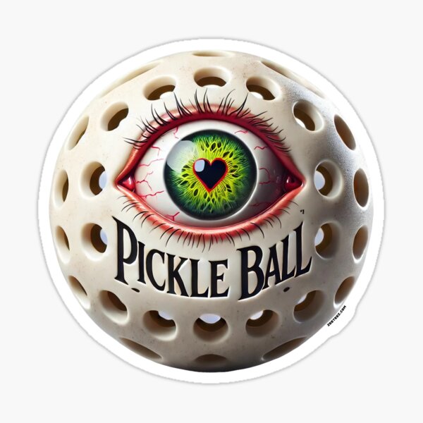 Eye Heart Pickle Ball Sticker