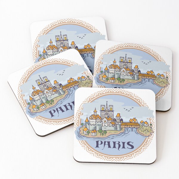 Item preview, Paris city hand draw medieval illustration designed and sold by QatlasMap Shop.