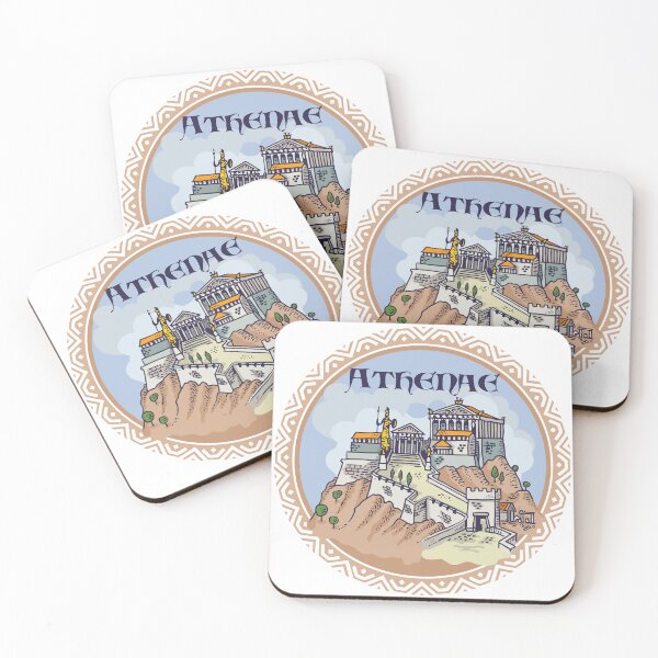 Item preview, Athens city hand draw medieval illustration designed and sold by QatlasMap Shop.