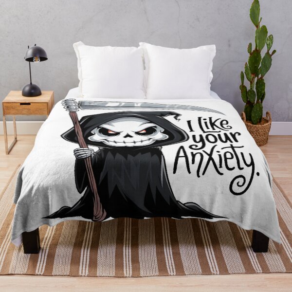 Item preview, Funny Grim Reaper I Like Your Anxiety designed and sold by PlanetMarker.