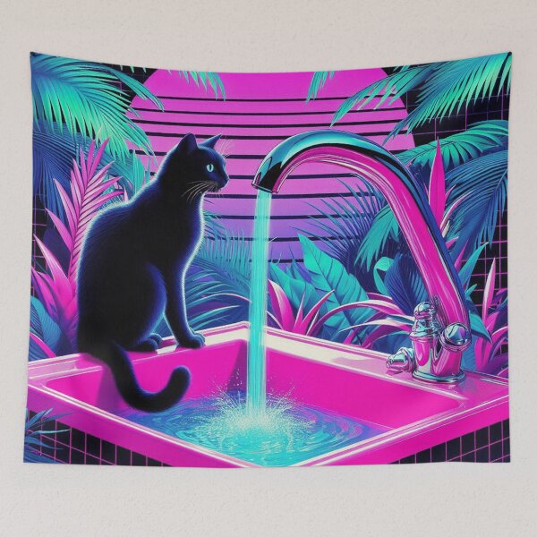 Item preview, Retro Cat in a Sink designed and sold by zzz888.