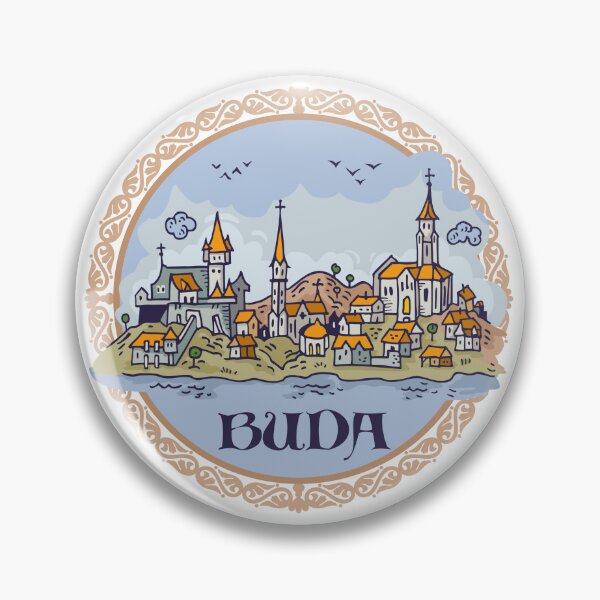 Item preview, Budapest city hand draw medieval illustration designed and sold by QatlasMap Shop.