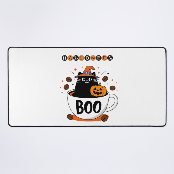 Item preview, "Halloween Cat Pattern: Perfect for Coffee Lovers and Cat Enthusiasts" "Spooky Cute: Halloween Cat Designs for Coffee Drinkers"" designed and sold by Playful Strokes pom@pom.