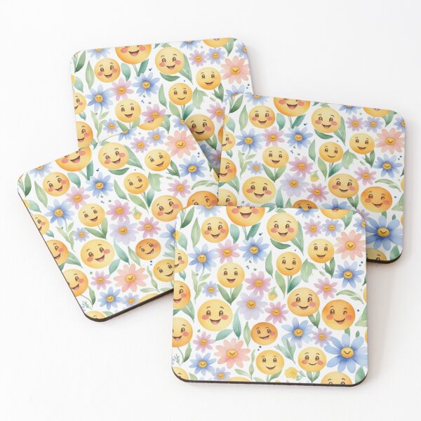 Item preview, Smile Emoji Flowers designed and sold by trendspatterns.