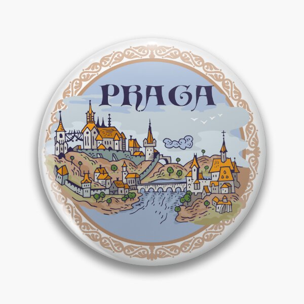 Item preview, Prague city hand draw medieval illustration designed and sold by QatlasMap Shop.