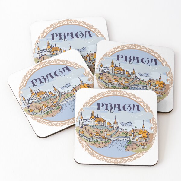 Item preview, Prague city hand draw medieval illustration designed and sold by QatlasMap Shop.