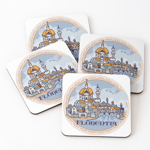 Item preview, Florence city hand draw medieval illustration designed and sold by QatlasMap Shop.