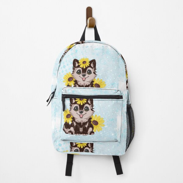 Item preview, Cute Chibi German Shepherd with Sunflowers designed and sold by emmajayne229.