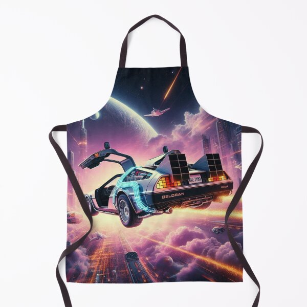 Item preview, a futuristic delorean flying through space designed and sold by mikaws.