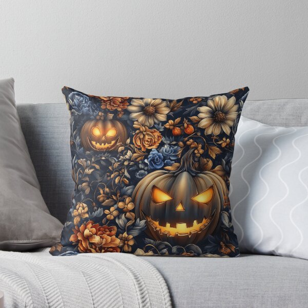 Item preview, Scary pumpkin and flowers field02 designed and sold by Konkam.