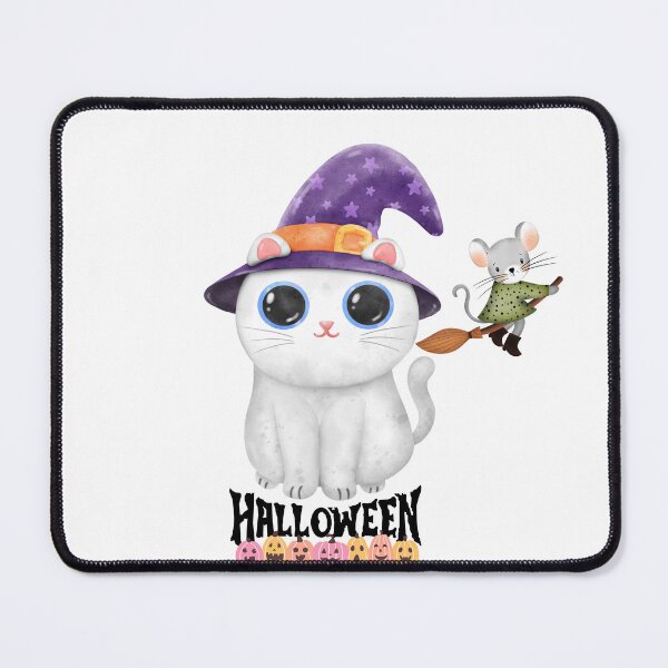 Item preview, "Adorable Halloween White Cat Art for Your Holiday Decor" "White Cat Halloween Costumes and Decorations" designed and sold by Playful Strokes pom@pom.