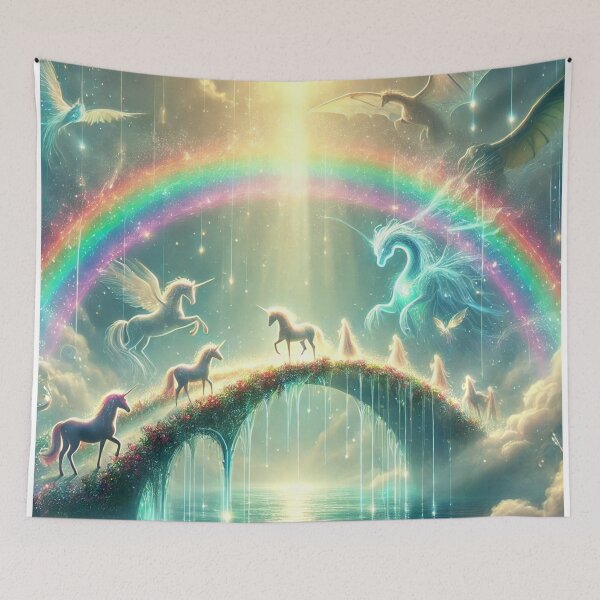 Item preview, SunShower Fantasy: Unicorns on the Bridge designed and sold by TeslaSt0re.