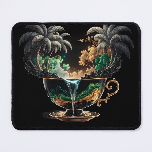 Item preview, Cup with Liquid Spilling Out, Transforming Into a Landscape Scene with Trees designed and sold by macadolie.