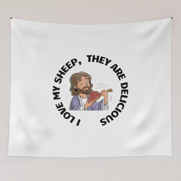 Item preview, The Last Supper 2.0: Jesus and His Culinary Sin and Pleasure. Bold, Controversial Design. Sacred Meets Profane on a Plate - A T-shirt for Fans of Irreverent Humor. designed and sold by Zenithara.