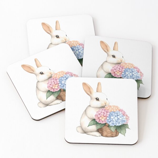 Item preview, Cute rabbit with Hydrangea bouquet, watercolor designed and sold by Jayjaynaenae.