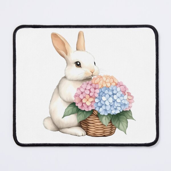 Item preview, Cute rabbit with Hydrangea bouquet, watercolor designed and sold by Jayjaynaenae.