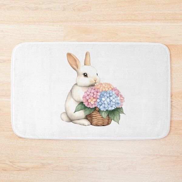 Item preview, Cute rabbit with Hydrangea bouquet, watercolor designed and sold by Jayjaynaenae.