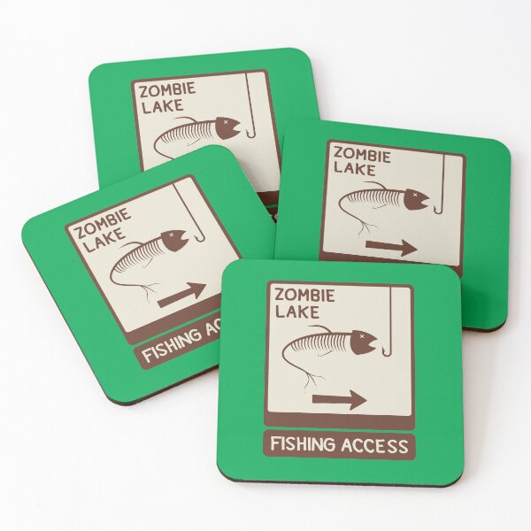 Item preview, Zombie Lake – Fishing Access Sign Parody designed and sold by andabelart.