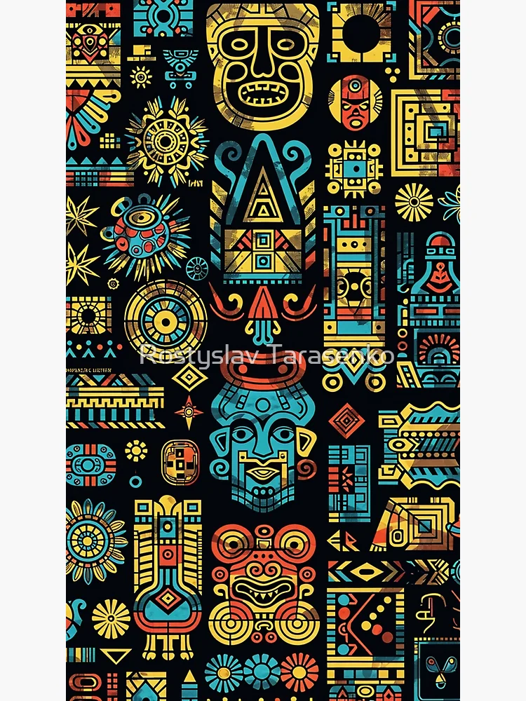 Aperçu 3 sur 3. Poster avec l'œuvre Aztèque créée et vendue par Rostislav Tarasenko.