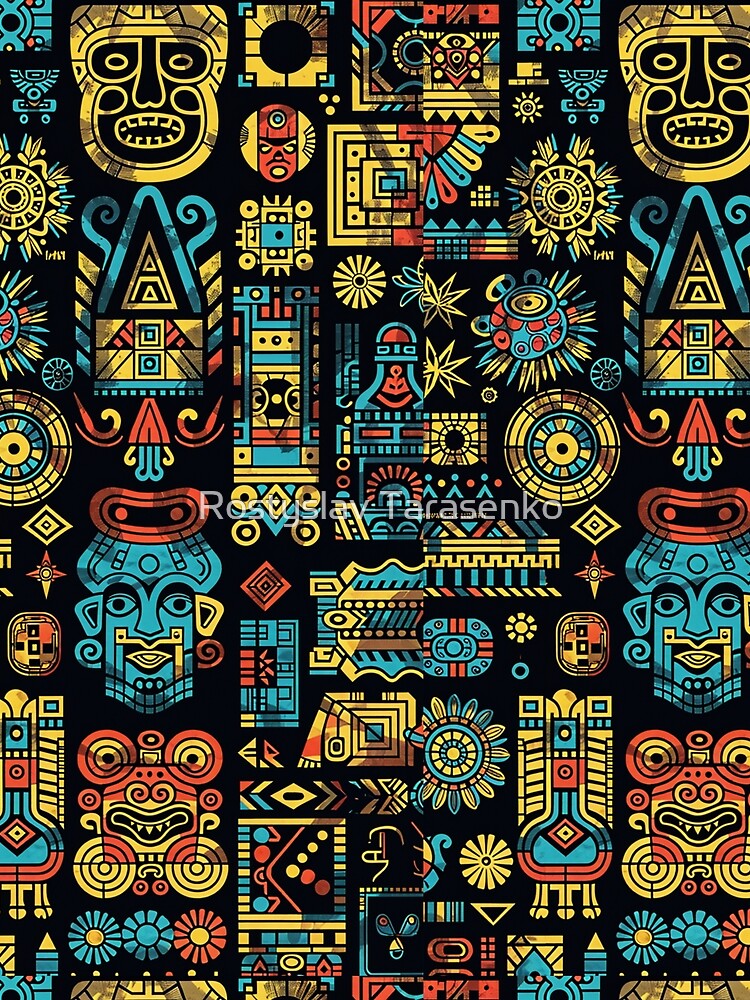 Thumbnail 3 of 3, Scarf, Aztec designed and sold by Rostislav1401.