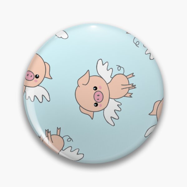 Item preview, Flying piggies on blue designed and sold by QuirkyCraftz.