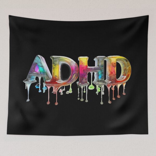 Item preview, The word "ADHD" is made of dripping glass bottles filled with colored liquid.2 designed and sold by My-fake-places.