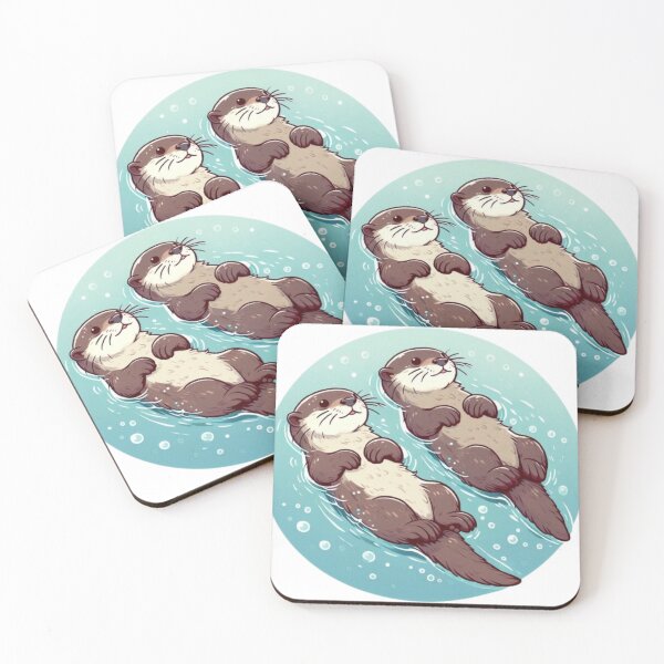 Item preview, Two Cute Water Otters designed and sold by FuzyFriendHaven.