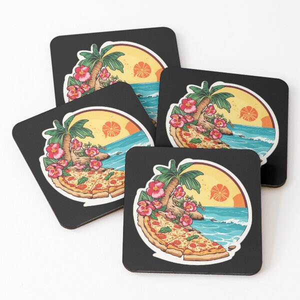 Item preview, Tasty Pizza and Hawaii Beach Landscape with Palm Trees designed and sold by NautiChic.