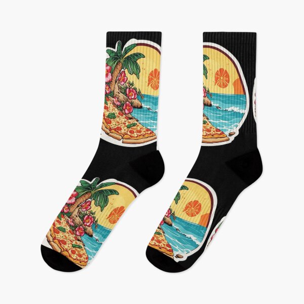 Item preview, Tasty Pizza and Hawaii Beach Landscape with Palm Trees designed and sold by NautiChic.