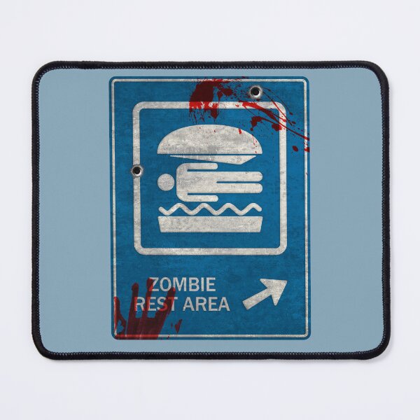 Item preview, Zombie Rest Area – Weathered Highway Sign Parody designed and sold by andabelart.