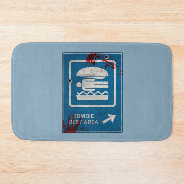 Item preview, Zombie Rest Area – Weathered Highway Sign Parody designed and sold by andabelart.