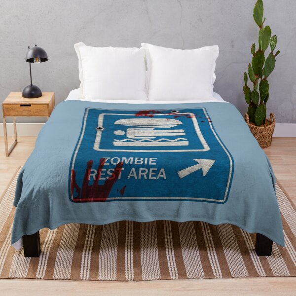 Item preview, Zombie Rest Area – Weathered Highway Sign Parody designed and sold by andabelart.