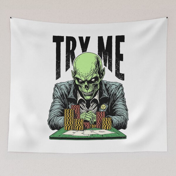 Item preview, Halloween Poker Funny Zombie Player Try Me Four Aces designed and sold by GrandeDuc.