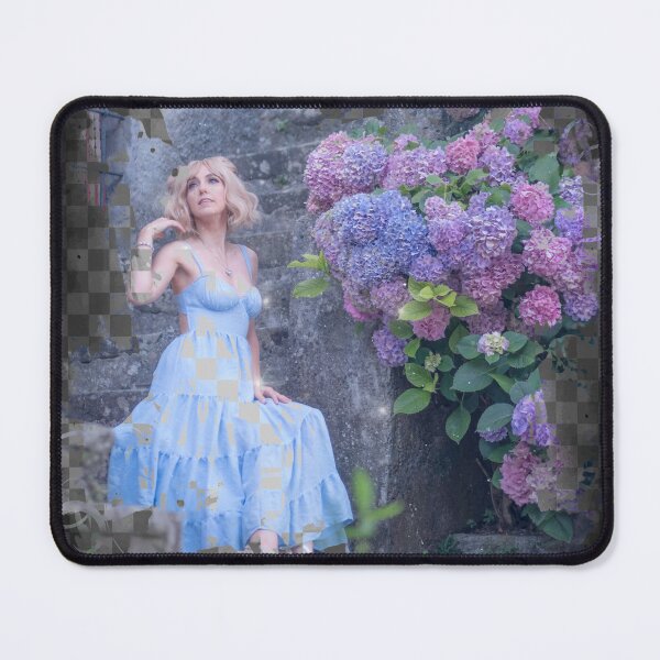 Item preview, Romantic girl in a blue dress with blue and pink ortensias flowers designed and sold by claudiacontena.