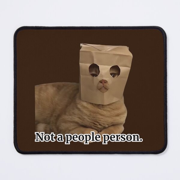 Item preview, Paper bag hiding meme cat designed and sold by LadyWithLashes.
