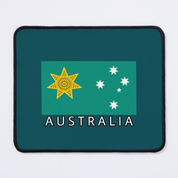 Item preview, Australia golden federation sun flag. aqua edition with Southern Cross  designed and sold by Kangaroo Sun.