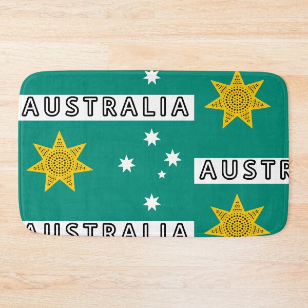 Item preview, Australia golden federation sun flag. aqua edition with Southern Cross  designed and sold by Kangaroo Sun.